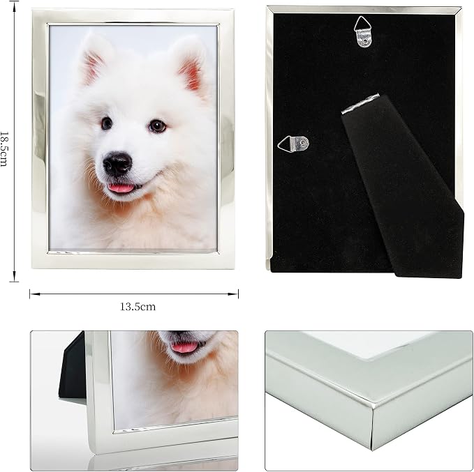DECANIT 5x7 Picture Frames Silver Metal Photo Frames For Tabletop Display and Wall Decoration-Best Gifts For Family