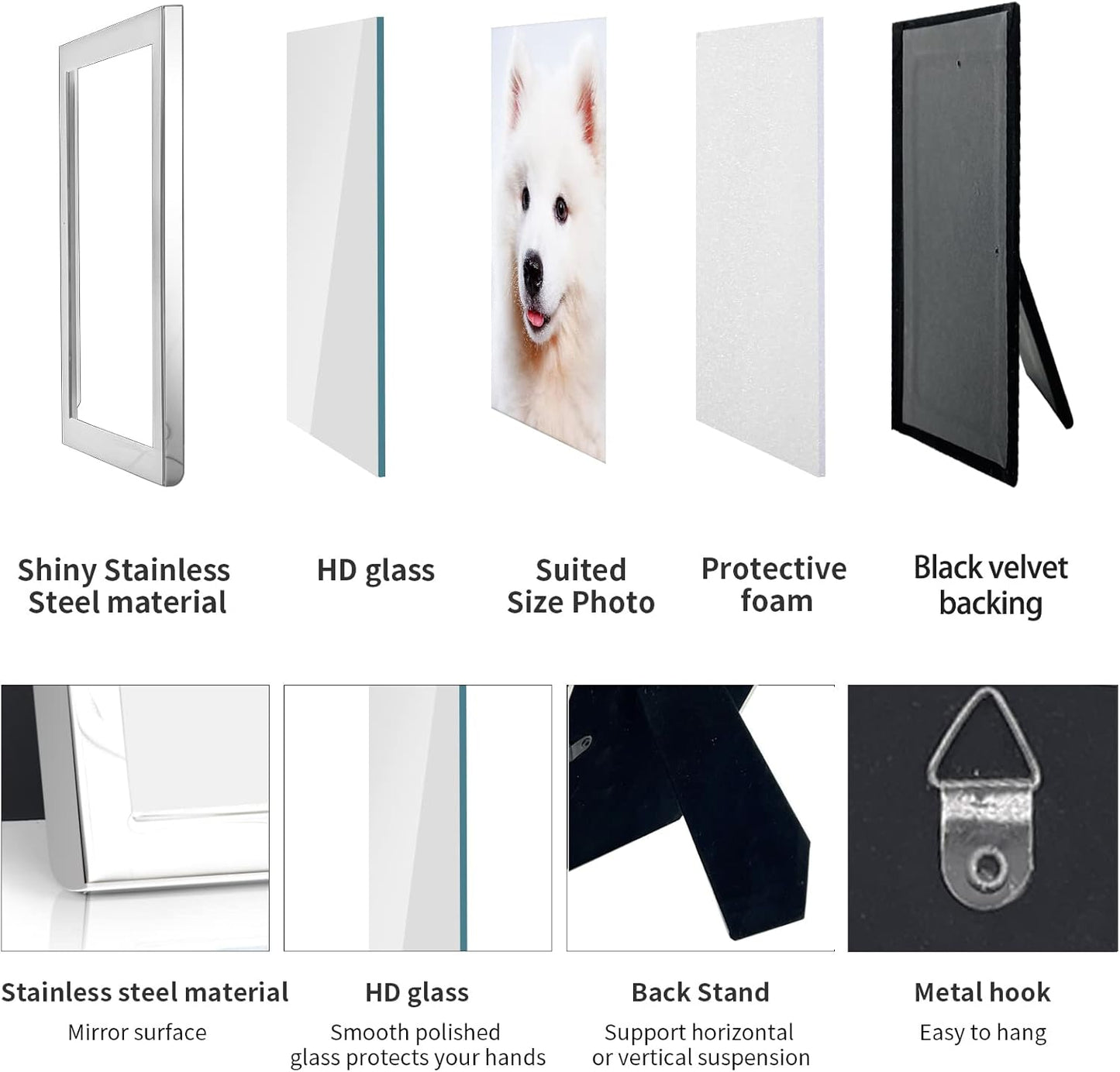 DECANIT 8x10 Picture Frames Silver Metal Photo Frames For Tabletop Display and Wall Decoration-Best Gifts For Family