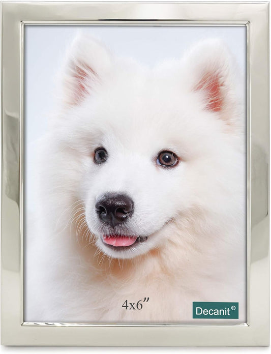 DECANIT 4x6 Picture Frames Silver Metal Photo Frames For Tabletop Display and Wall Decoration-Best Gifts For Family