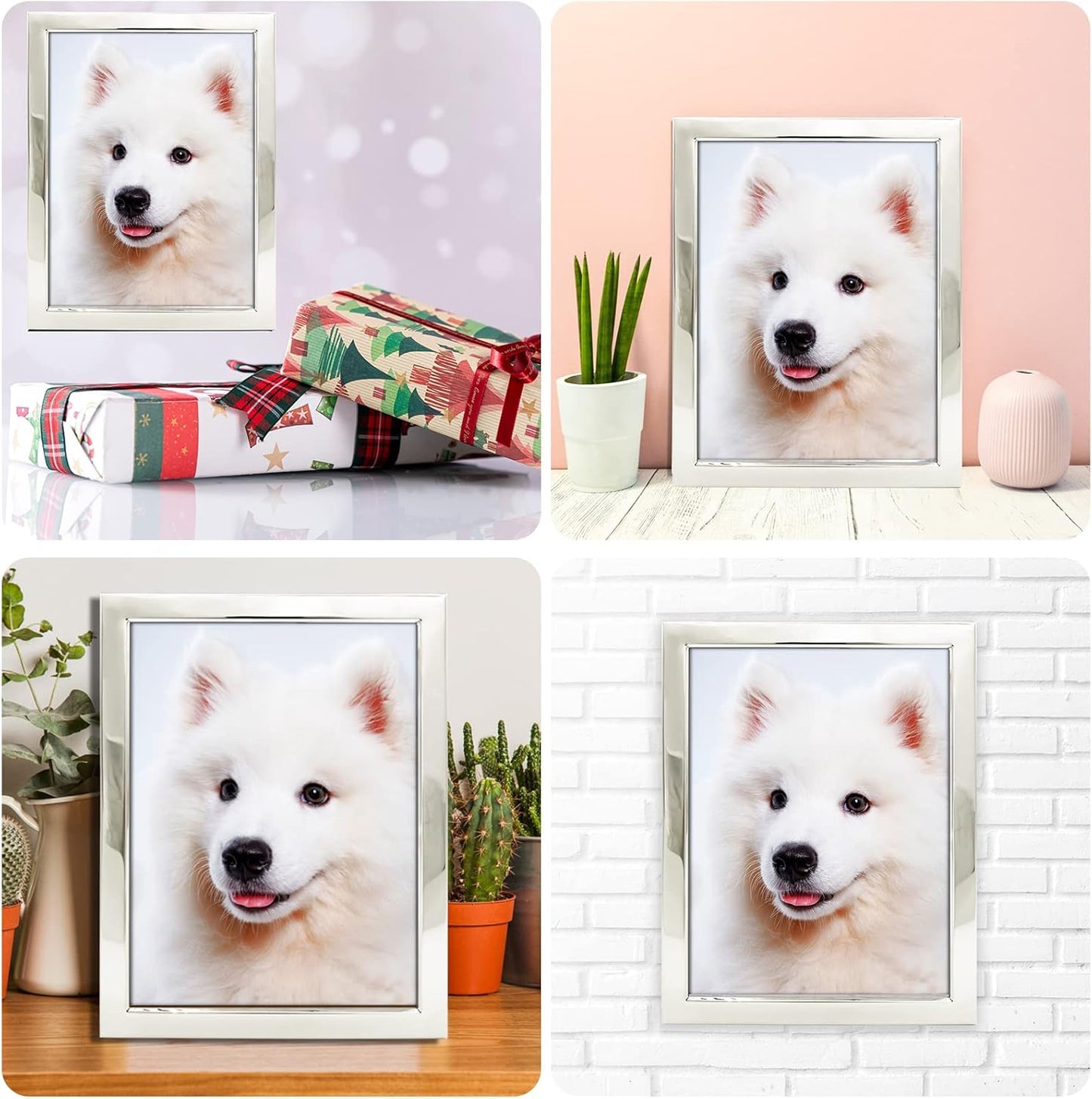 DECANIT 8x10 Picture Frames Silver Metal Photo Frames For Tabletop Display and Wall Decoration-Best Gifts For Family